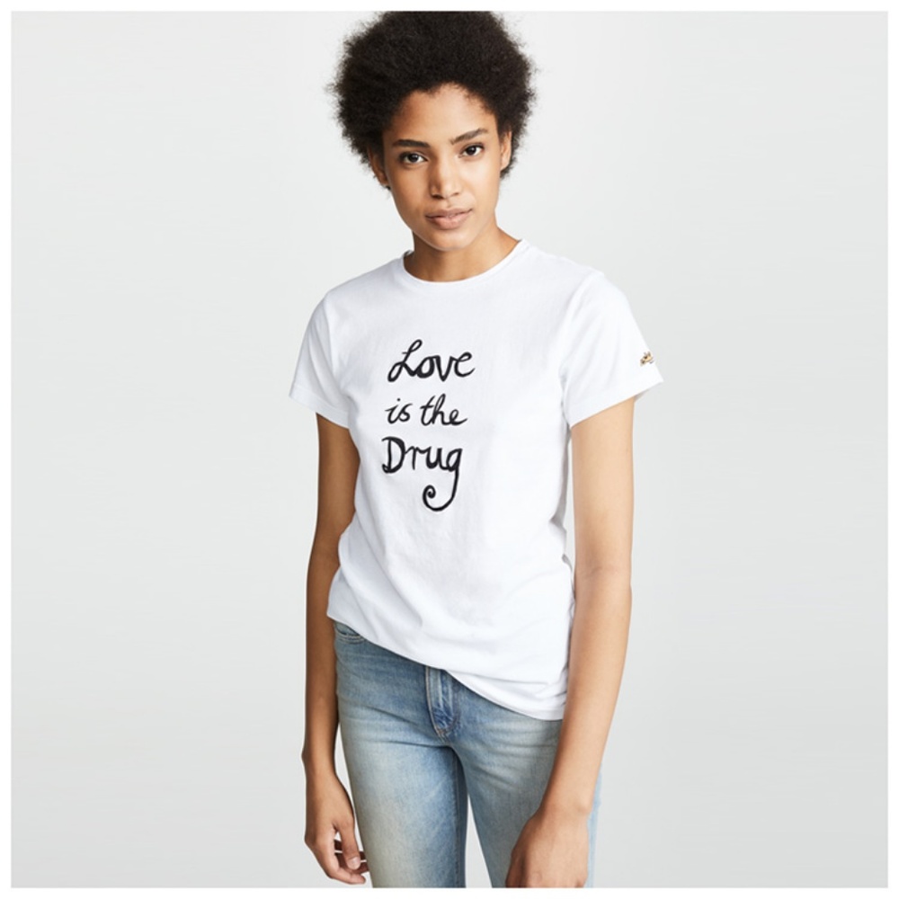 BELLA FREUD LOVE IS THE DRUG TEE BFNTS05-WHITE - Picture 2 of 5